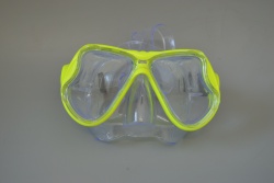 плувна маска за лице Temp Glass разделена с качествена закопчалка, черно, синьо, електрикаво жълто 