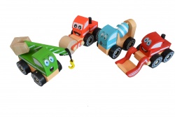 дървена играчка, лабиринт, основа, локомотив и 2 вагона 41х 8 см.