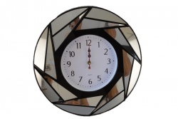СТЕНЕН часовник, огледален, пречупващ, сиво златист 40.5х40,5 см. 1901Т