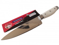 домакински нож, ръчно изработен, дървена дръжка в кания 31 см. (12 бр. в стек)