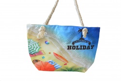 ПЛАЖНА чанта, плетени дръжки, плаж и чадъри 50х36х14 см. 
