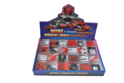 ДЕТСКА играчка от пластмаса, рубик кубче, вътрешни елементи, фигура, триъгълници, блистер 6х6см