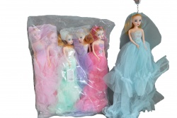 детска играчка, пластмасова кукла, ключодържател с рокля, перце 20 см. (12 бр. в стек)