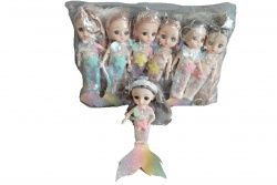 детска играчка, пластмасова кукла, ключодържател с рокля на пеперудки и шапка 6,5 см. (12 бр. в стек)