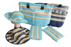 ПЛАЖНА чанта, плетени дръжки, котви рулове синьо/червено/бяло 50х36х14 см. 