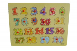 дървена играчка, цветна, математика, числата от 1 до 20 29х22 см. 92-758