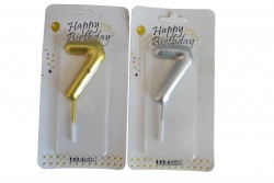 свещи за рожден ден с надписи лопатка 7,5 см. на блистер (12 бр. в стек)