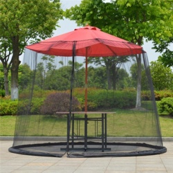 градински чадър тип тента с комарник,дървен  258 x 245 см (Диаметър x В) цветове ванилия и бордо (без стойка ) 