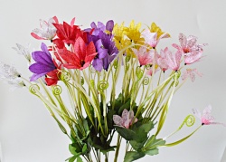 ИЗКУСТВЕНО цвете, букет тигрово цвете 10 цвята 36 см. (12 бр. в стек, микс)
