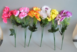 ИЗКУСТВЕНО цвете, букет орхидеи 5 цвята 29 см. със зеленина (12 бр. в стек, микс)