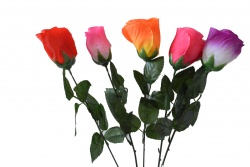 изкуствено цвете, единична роза с 30 см. велурен цвят (20 бр. в стек)