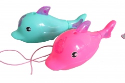 ДЕТСКА  играчка от пластмаса, светеща, музикална, движеща се, делфин 6508 24х12 см.