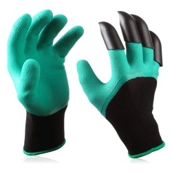 градински ръкавици с пластмасови пръсти 10 размер (10 бр. в стек) (R3)