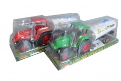 детска играчка от пластмаса, влак с релси и 2 вагона, пушещ локомотив 28,5х42 см.