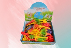 ДЕТСКА играчка, динозавър- кост, силиконова, цветна дъга 21 см. 2 модела (50 бр. в кутия)