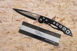 джобен нож автоматичен, черена дръжка и сиво/ черно острие 22,5 см.