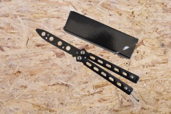 джобен нож, черна, пластмасова дръжка 21 см. автоматичен В-1