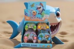 ДЕТСКА играчка, акула- кост, силиконова, цветна дъга 21 см. (50 бр. в кутия)