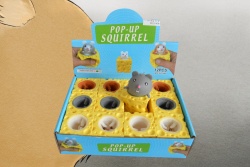 детска играчка, сирене с изскачаща мишка 4,5х4,5х4,5 см. силиконова (12 бр. в кутия)