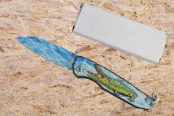 джобен нож, гравиран, цветен крокодил 6433 от 8,5 до 15 см. (24 бр. в стек)