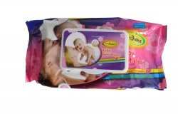 мокри кърпи 80 бр. Baby Wet Wipes с капак, бебешки, цветна опаковка (48 бр. в кашон)