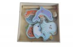 морски естествен сувенир, кутия за гримове от велур 3 цвята с огледало 13х13х6 см. (R3)