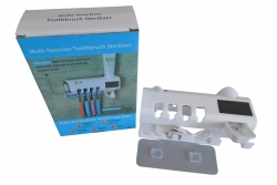 универсален диспенсър за паста за зъби с място за 4 бр. четки 15х10 см. сензор и лампичка (60 бр. в кашон)