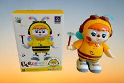 детска играчка от пластмаса, музикална, движеща се, светеща, танцуваща пчеличка 20х10х14 см. в кутия 37367