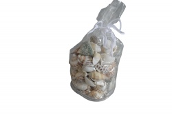 морски естествен сувенир, различни миди и раковини в подаръчен пакет 230 гр. 15х9 см. (R3)