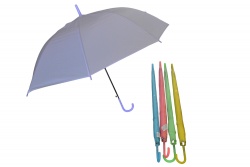 чадър за дъжд, бастун, силикон, едноцветен 54 см. 8 спици и пружна (R4)